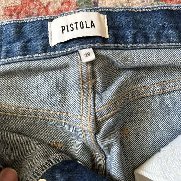 Pistola Light Blue Distressed Straight Leg Jeans - Picture 3 of 4